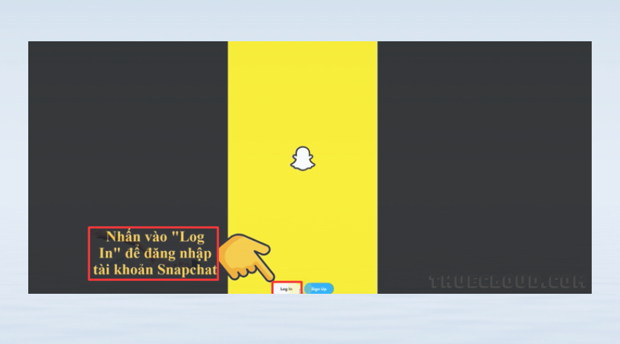 Chọn Login để đăng nhập tài khoản - Hướng dẫn sử dụng Snapchat trên máy tính