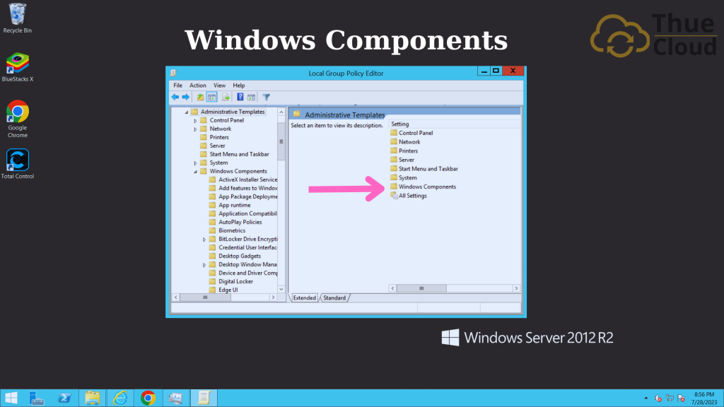 Windows Components để đăng nhập vps cho nhiều thiết bị
