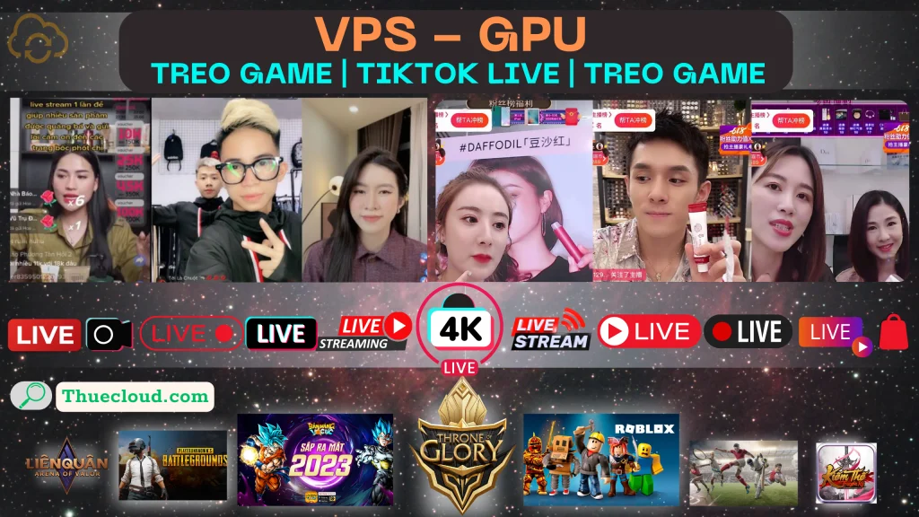 Ảnh VPS GPU Live reup TikTok 