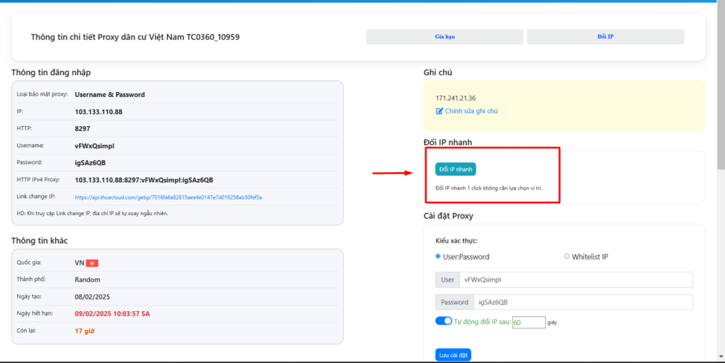 Đổi IP thủ công Proxy Viettel