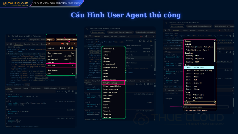 Cấu hình UA thủ công