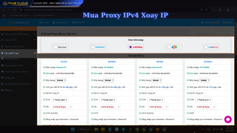 Mua Proxy xoay IP thuecloud extension